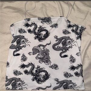 Dragon Print Spaghetti Strap Top